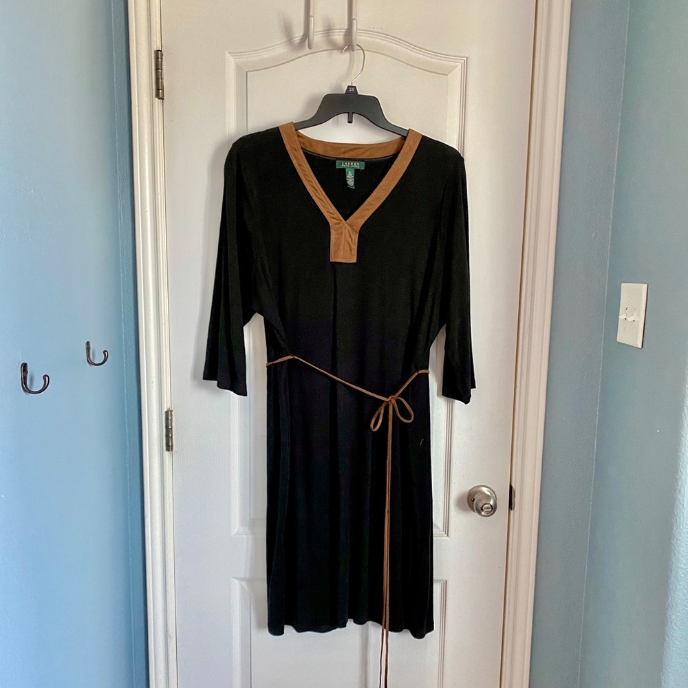 Ralph Lauren Dress with Brown Suede Accents